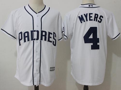 Padres #4 Wil Myers White New Cool Base Stitched MLB Jersey - Click Image to Close